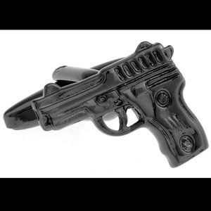 Gun Pistol Copper Metal Cuff Links